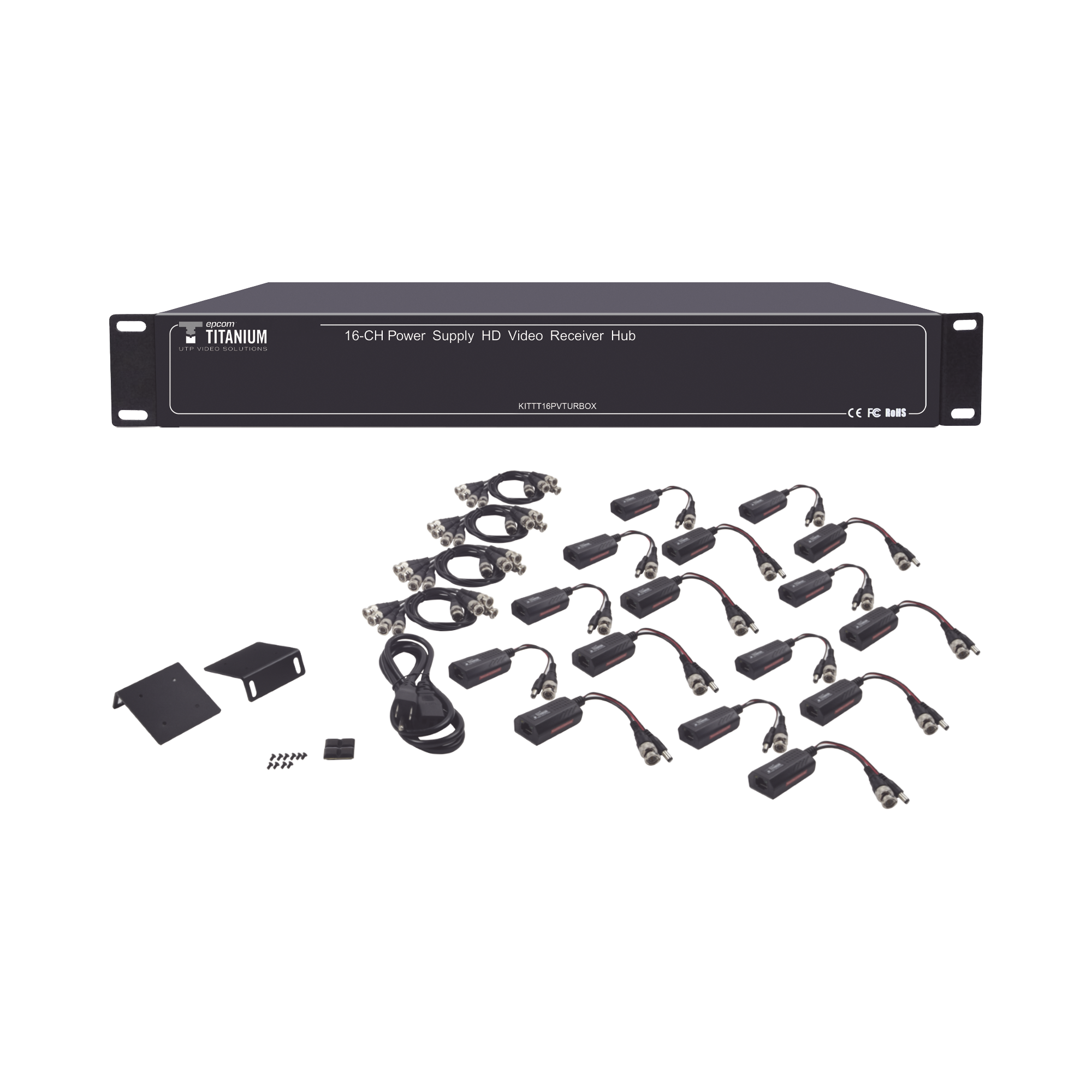 Kit de TRANSCEPTOR ACTIVO DE 16 Canales / VIDEO+PODER en un solo Cable UTP / 150m en 4K, 200m en 5 MP/ Envía 36 Vcc y recibe 12 Vcc / TODO INCLUIDO PARA RACK / Compatible con cámaras HD-TVI/CVI/AHD/CVBS / Instalación Limpia Kit de TRANSCEPTOR ACTIVO DE 16 Canales / VIDEO+PODER en un solo Cable UTP / 150m en 4K, 200m en 5 MP/ Envía 36 Vcc y recibe 12 Vcc / TODO INCLUIDO PARA RACK / Compatible con cámaras HD-TVI/CVI/AHD/CVBS / Instalación Limpia